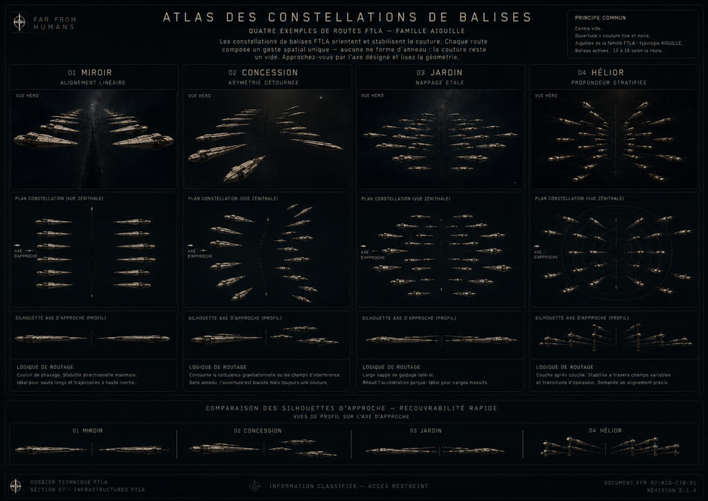 Atlas of FTLA Needle constellations arranged around empty centres.